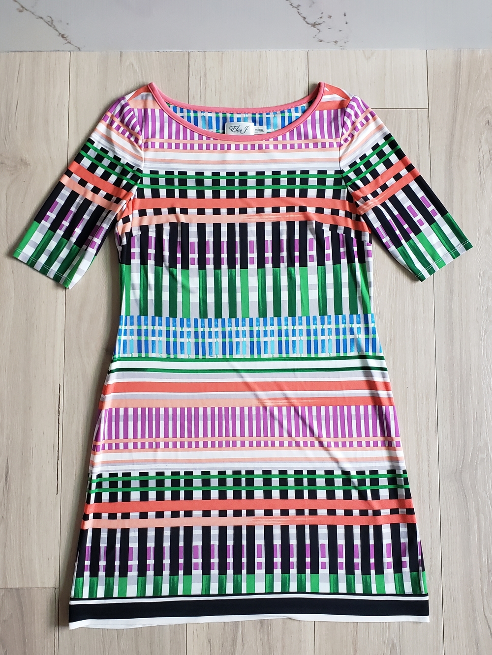 Eliza J Multicolor Striped Long Sleeve Dress